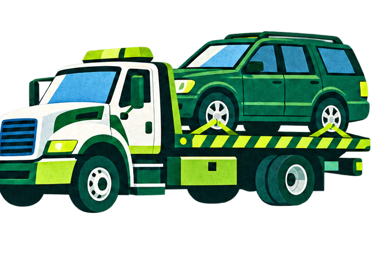 Illustrated tow truck for SUV truck and van enquiries