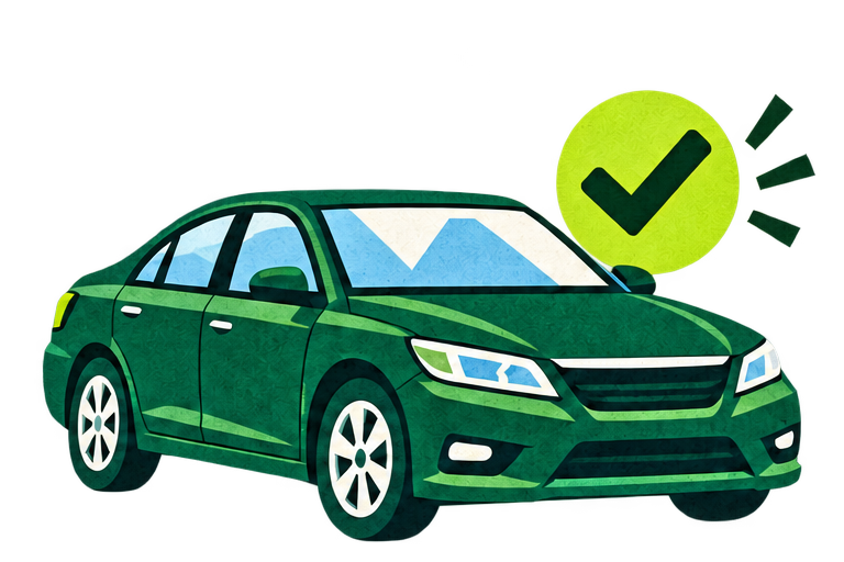 Illustrated silver sedan for used car enquiries